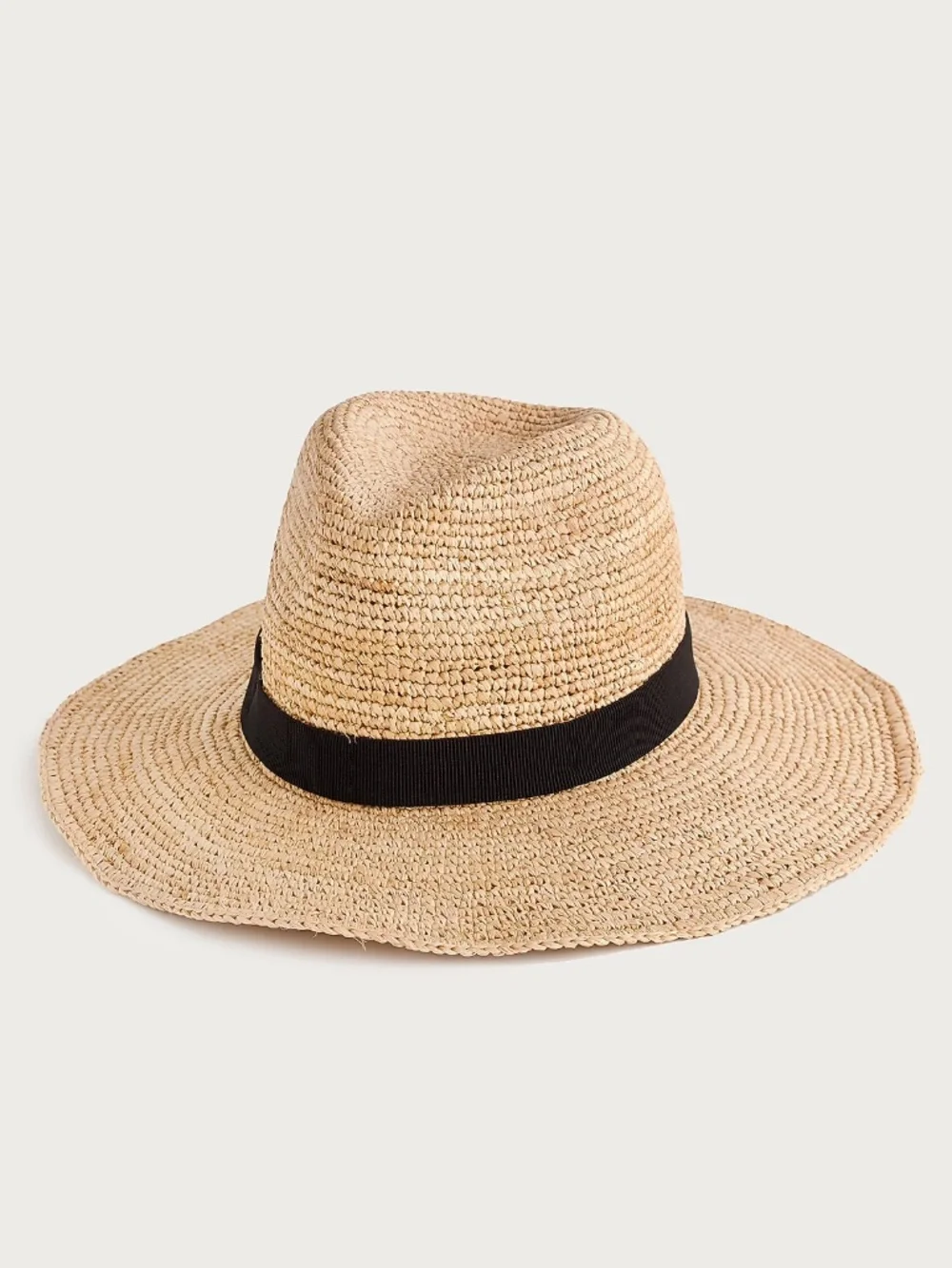 J Crew Wide-Brim Packable Straw Hat M/L